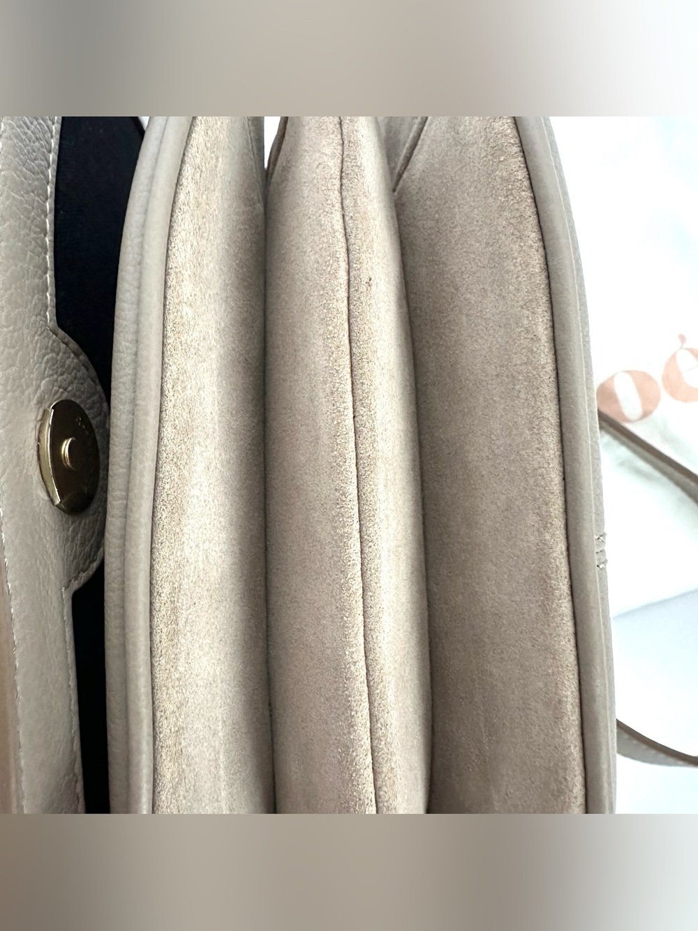New See by Chloé Hana Suede & Leather Shoulder Bag in Motty Grey - Picture 12 of 16